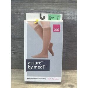 Assure by Medi Calf Length Open Toe Beige 20-30 Compression  XXL Extra Wide NEW